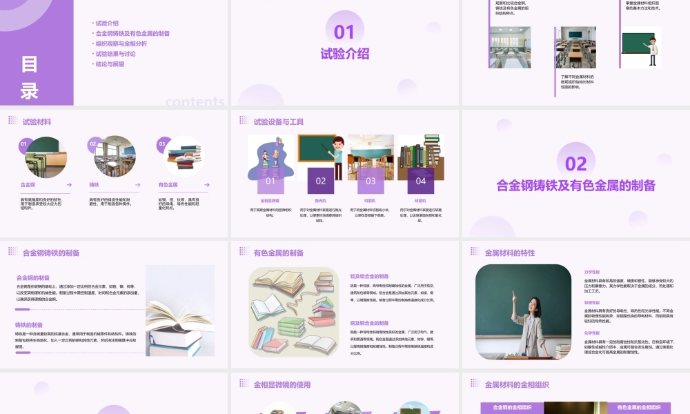 试验四合金钢铸铁及有色金属的组织观察课件