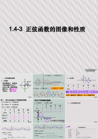 广东省高一数学正弦函数的图像和性质课件 北师大版 必修4  0 课件