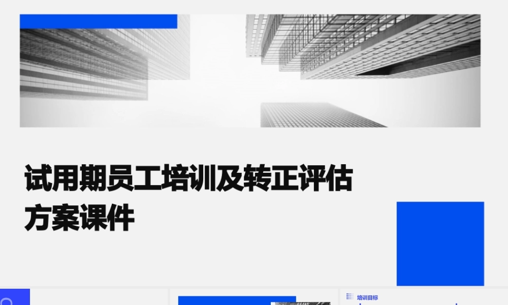 试用期员工培训及转正评估方案课件