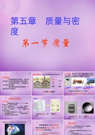 中学八年级物理全册 5.1 质量课件 (新版)沪科版 课件