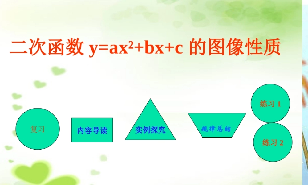 九年级数学下册 二次函数的图像讲课课件 人教新课标版 课件