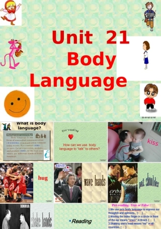 人教版Unit21 body language reading教案课件-2