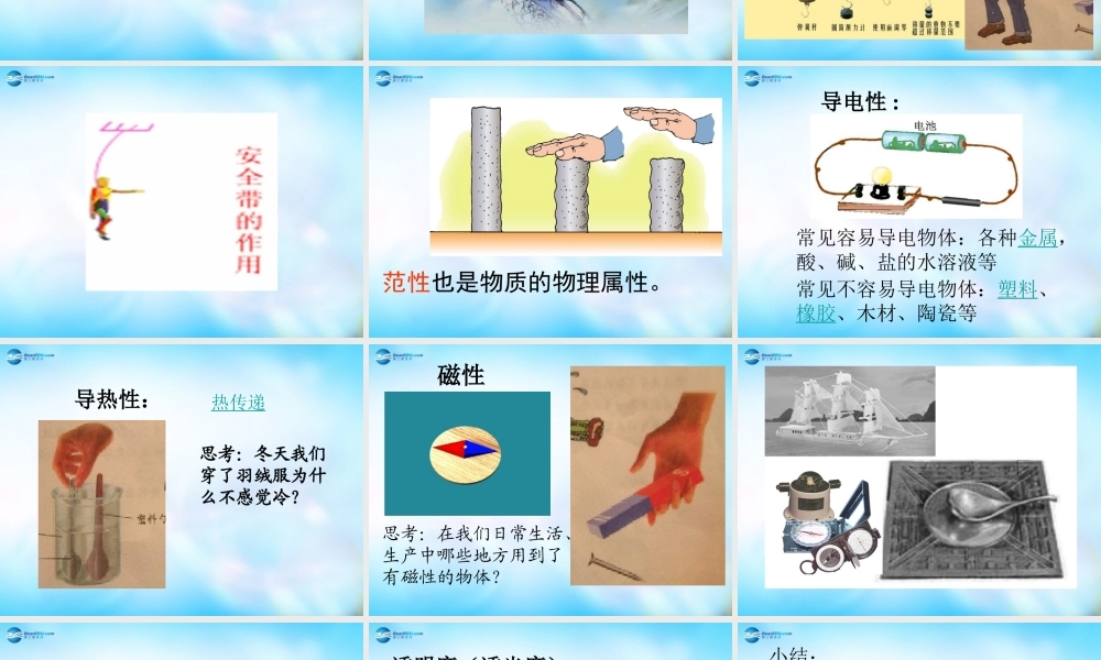 八年级物理下册 6.5 物质的物理属性课件 苏科版 课件