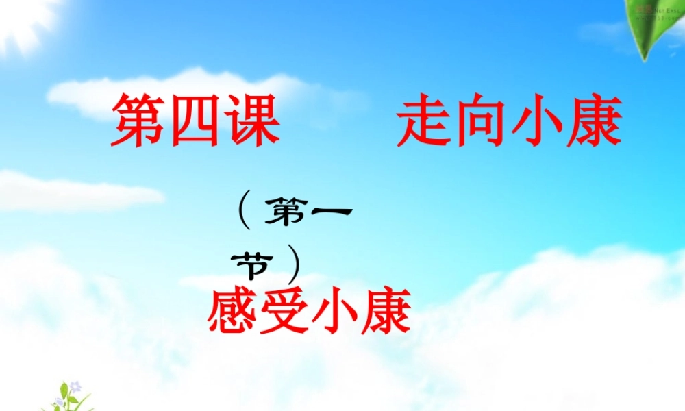 九年级政治 第二单元第4课(走向小康 感受小康)课件 教科版 课件