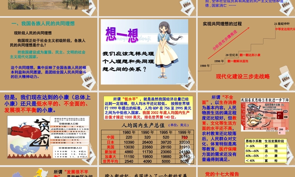 九年级政治(共同理想 共同使命)课件