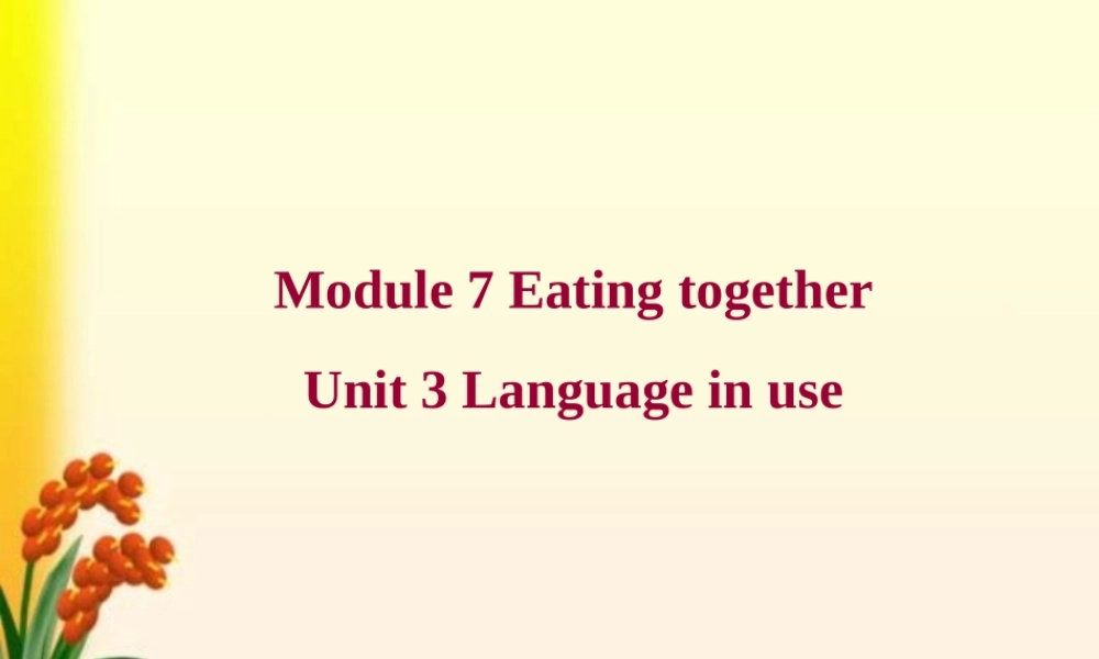 九年级英语下册 Module 7 Unit 3 Language in use课件 外研版 课件