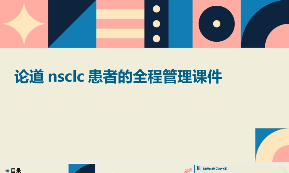 论道NSCLC患者的全程管理课件