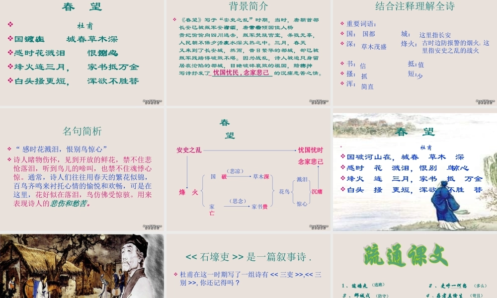 八年级语文杜甫诗三首课件 人教版 课件