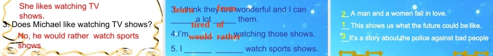 九年级英语下册 Unit 6 Entertainment and Friendship Topic 1 Do you like watching TV Section A课件 仁爱版 课件