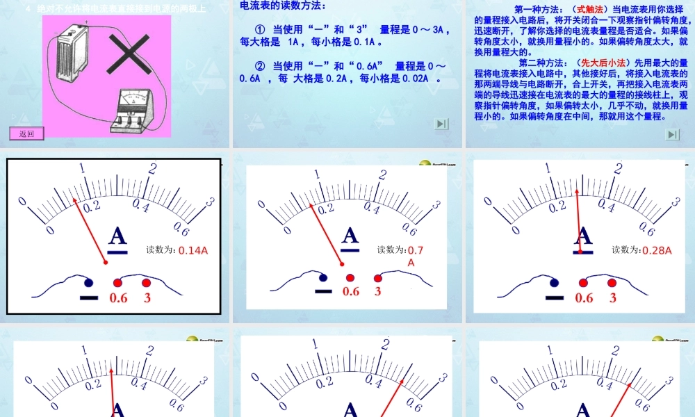 八年级物理下册 电流和电路专题复习 电流强弱课件 新人教版 课件