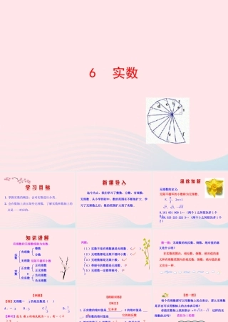 七年级数学上册 第四章 实数 6实数课件 鲁教版五四制 课件