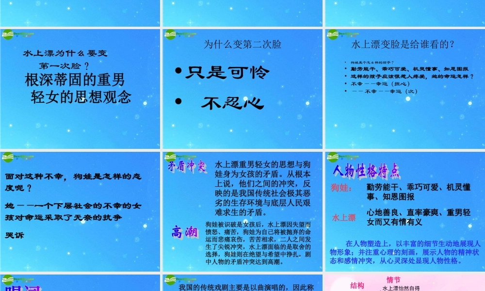 九年级语文下册 第四单元(变脸)课件 人教新课标版 课件