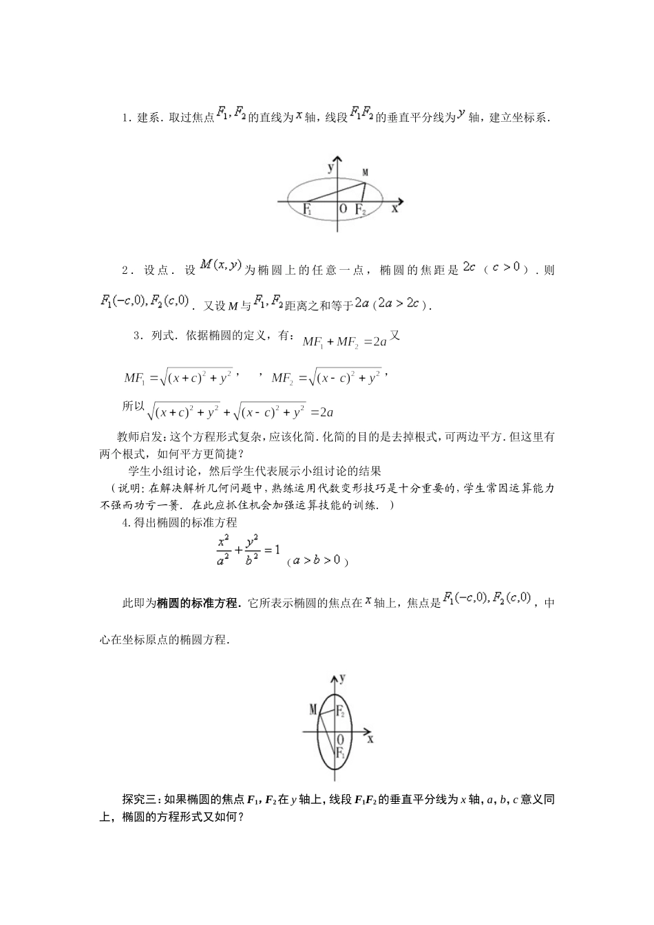 椭圆及其标准方程教案设计_第2页