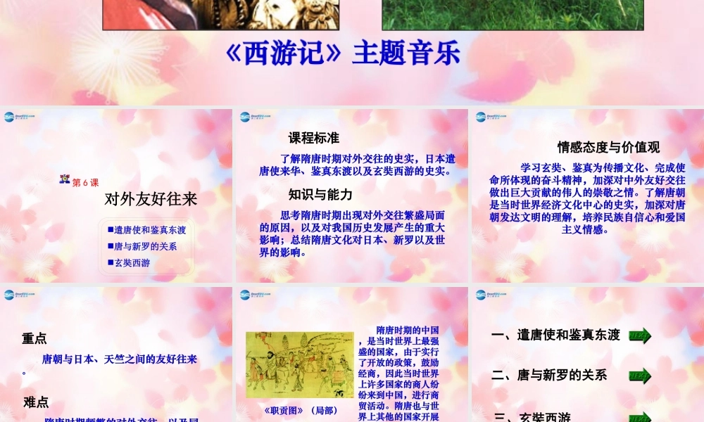 山东省泰安市新泰七年级历史下册 第6课(对外友好往来)课件 新人教版 课件