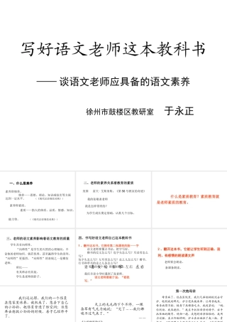 于永正老师在一小报告的PPT