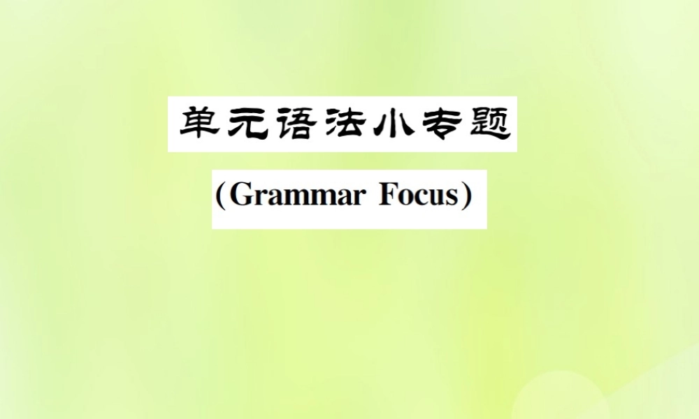 九年级英语全册 Unit 10 You re supposed to shake hands语法小专题习题课件 (新版)人教新目标版 课件