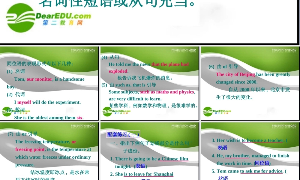 同位语从句 课件