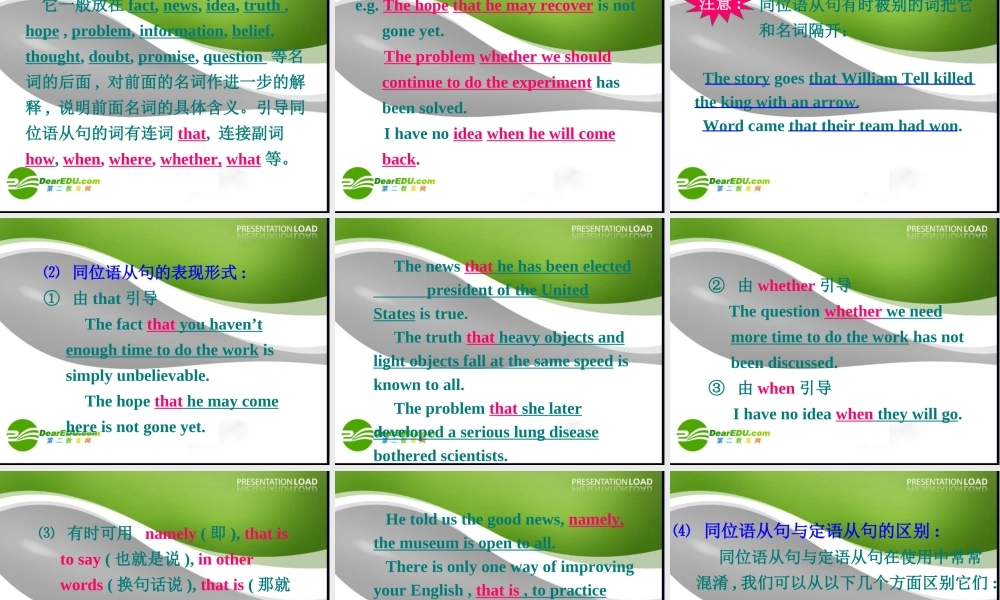 同位语从句 课件