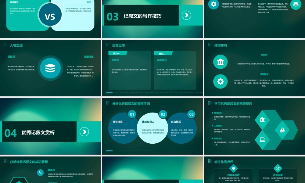 让描写丰富记叙文剖析课件