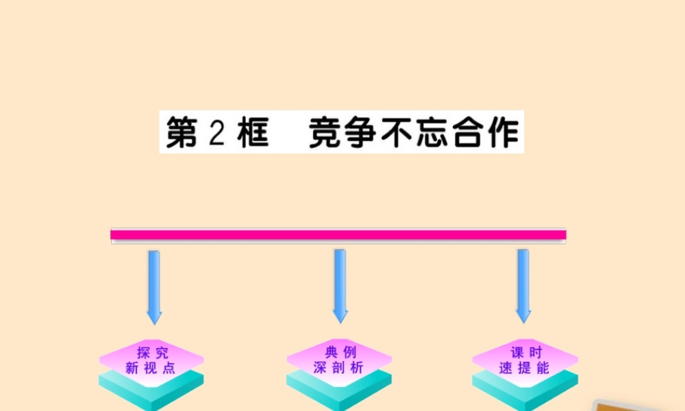 山东省10-11版八年级政治上册 3.5.2 竞争不忘合作课件 人民版  课件