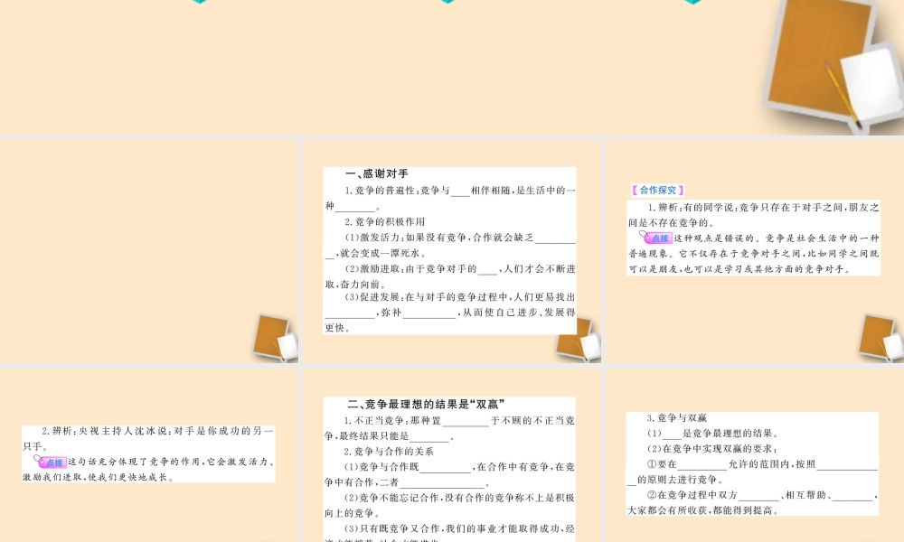 山东省10-11版八年级政治上册 3.5.2 竞争不忘合作课件 人民版  课件