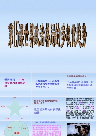九年级历史下册 第七单元第15课世界政治格局的多极化趋势课件人教新课标版 课件