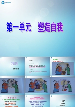 八年级政治上册 1.1 自尊自爱课件 粤教版 课件