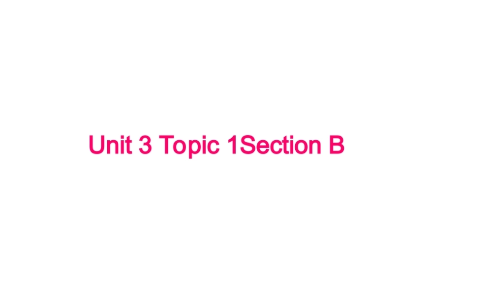 九年级英语上册Unit3 Topic 1 Section B 课件湘教版 课件