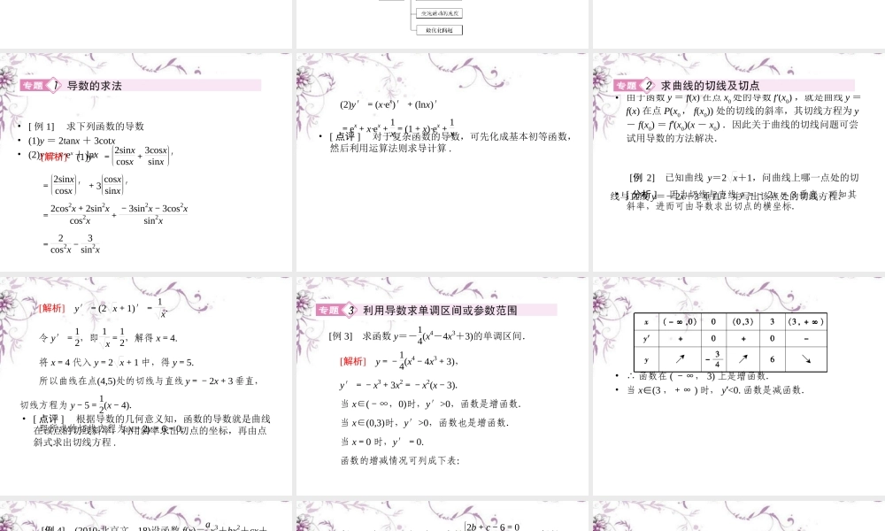 数学 第三章章末归纳总结课件 新人教A版选修1-1 课件