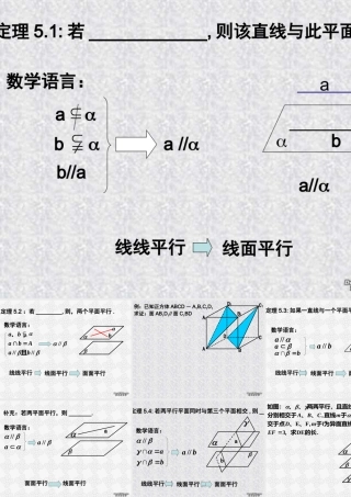 平行关系复习的阿 高二数学立体几何课件集二[整理十套] 人教版 高二数学立体几何课件集二[整理十套] 人教版