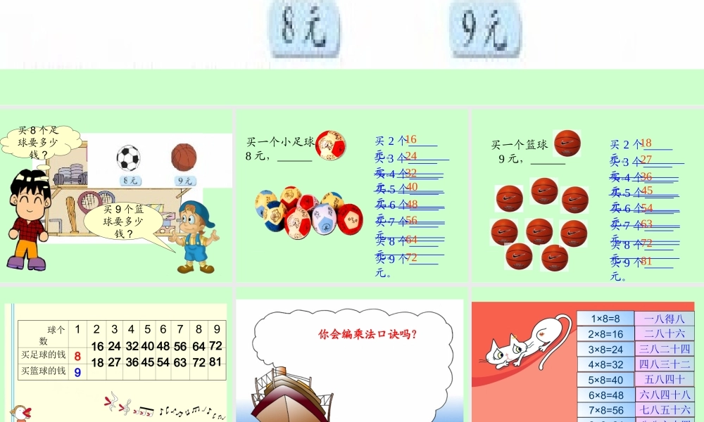 二年级上册数学《买球》