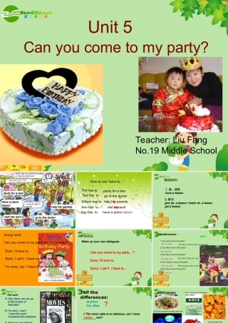 八年级英语上册unit 5 can you come to my party_ 课件  人教新目标版 课件