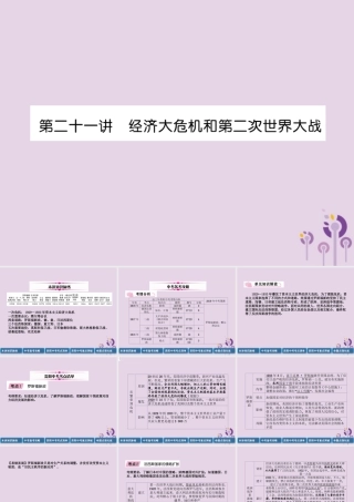 中考历史总复习 第一编 教材知识速查篇 模块四 世界现代史 第21讲 经济大危机和第二次世界大战(精讲)课件