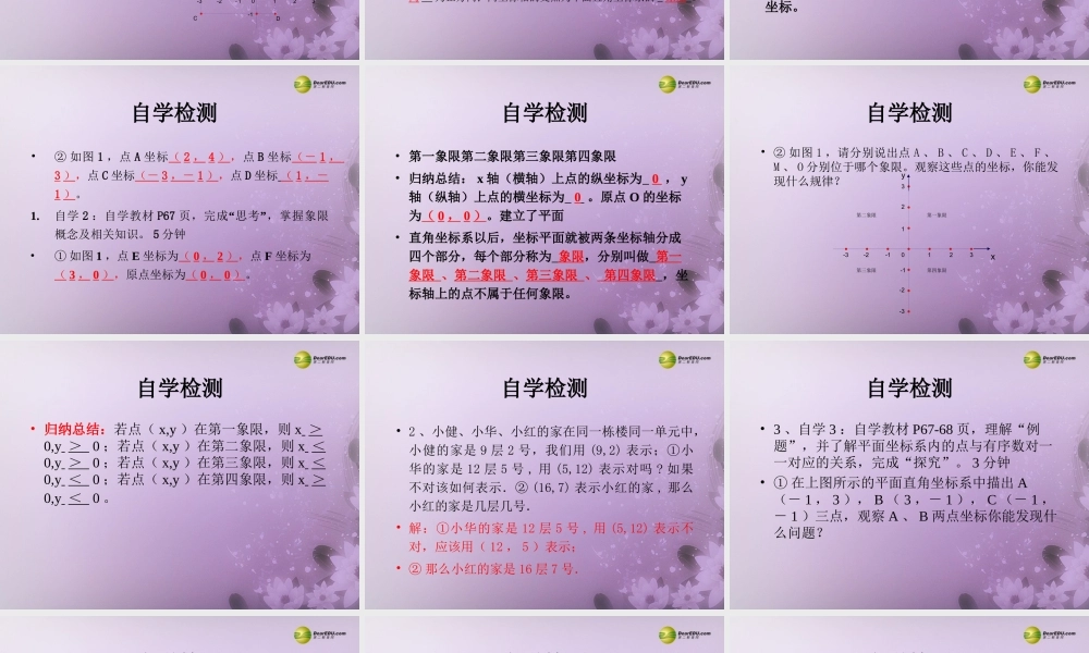 七年级数学下册 7.1.2 平面直角坐标系(预习导学+合作探究)同步教学课件 (新版)新人教版 课件