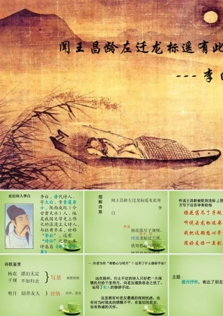 中学七年级语文上册 必背古诗(闻王昌龄左迁龙标遥有此寄)课件 (新版)新人教版 课件