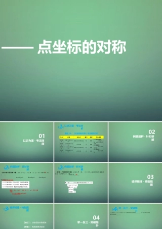 八年级数学上学期期中圈题10 点坐标的对称课件 北师大版 课件