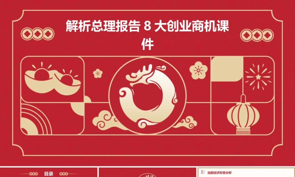 解析总理报告8大创业商机课件