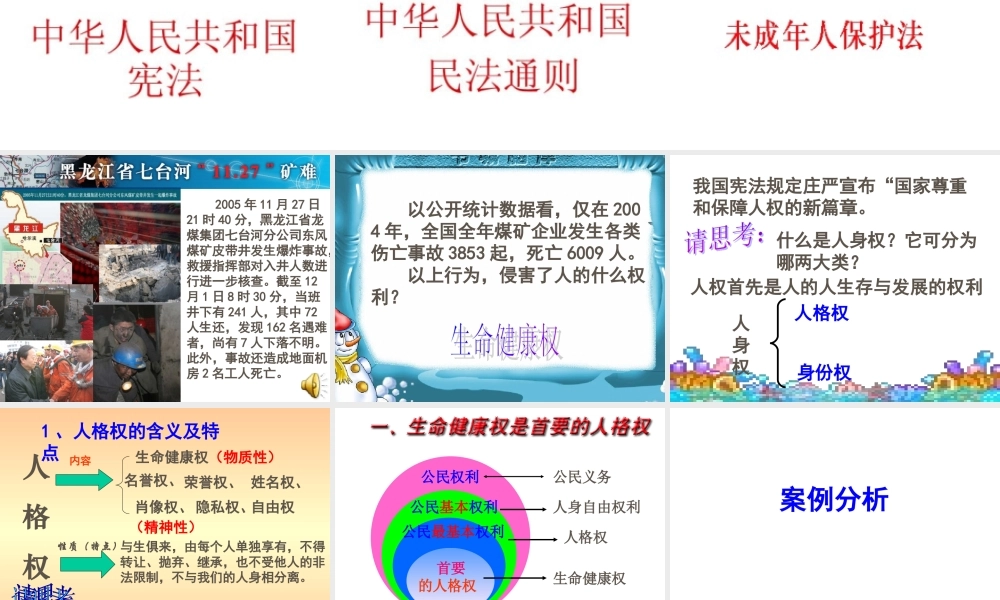 八年级政治 生命健康权课件 新课标 人教版 课件