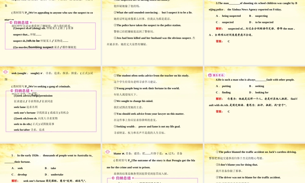 山东省高考英语 Module 2　The Renaissance课件 外研版选修8 课件