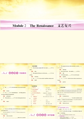 山东省高考英语 Module 2　The Renaissance课件 外研版选修8 课件