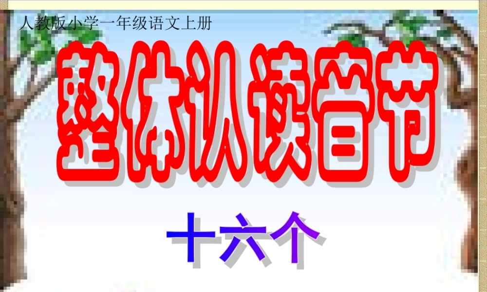 整体认读音节课件(新课标人教版小学一年级语文上册课件)