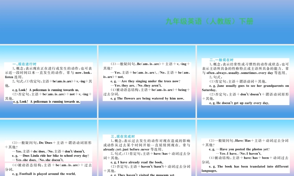 九年级英语全册 Unit 13 We re trying to save the earth语法小专题习题课件 (新版)人教新目标版 课件