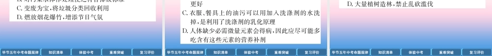 中考化学总复习 第1编 教材知识梳理篇 第12单元 化学与生活(精讲)课件