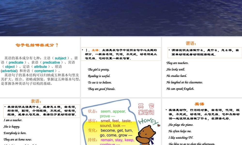 句子成分及句子结构