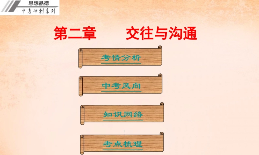 中考政治冲刺复习 第二章 交往与沟通课件