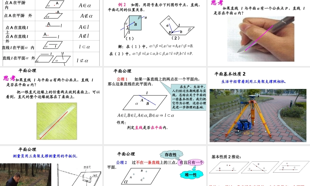【数学】21《空间点_直线_平面之间的位置关系--平面》课件(新人教A版必修2)