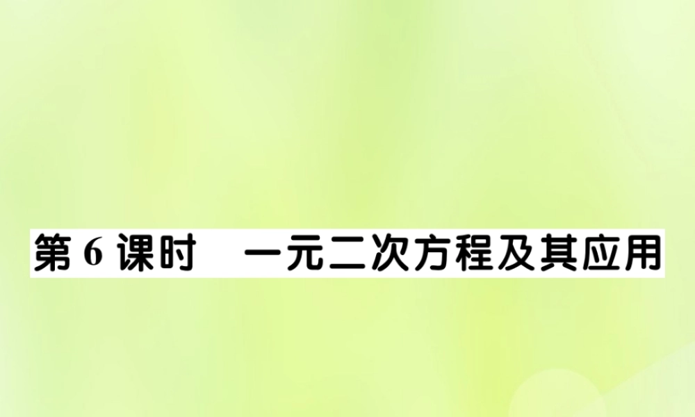 中考数学总复习 第一部分 考点梳理 第二章 方程(组)与不等式(组)第6课时 一元二次方程及其应用课件