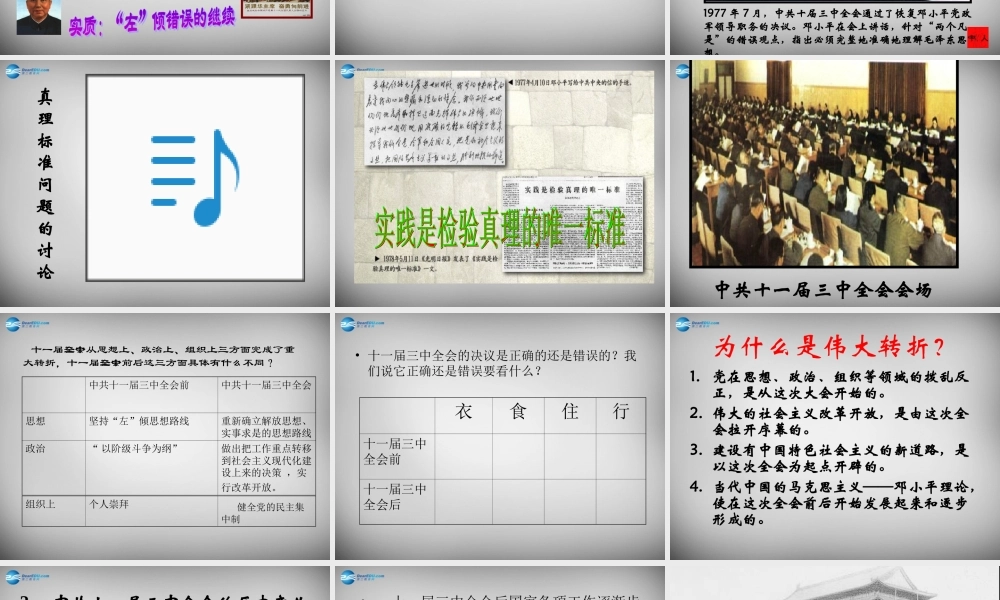 八年级历史下册(第8课 伟大的历史转折)课件 新人教版 课件