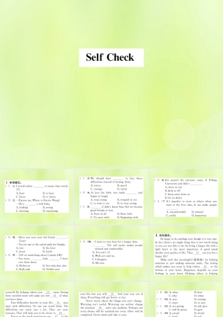 九年级英语全册 Unit 11 Sad movies make me cry Self Check习题课件 (新版)人教新目标版 课件