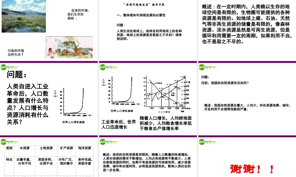 九年级科学下册 第4章 环境与可持续发展备课资料课件 浙教版 课件
